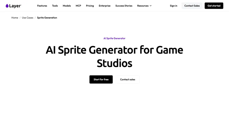 Layer.ai sprite generation page