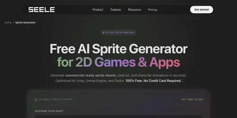 SEELE AI sprite generator page