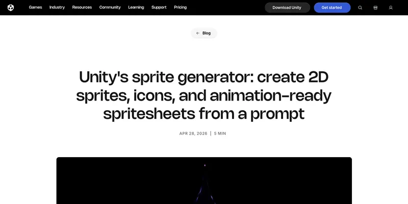 Unity's announcement of its sprite generator