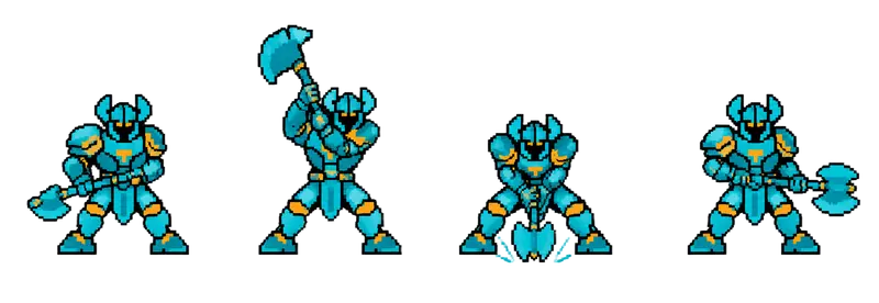 Pixel Dark Knight Axe Attack Sprite Sheet