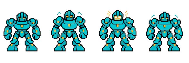 Pixel Stone Golem Idle Sprite Sheet