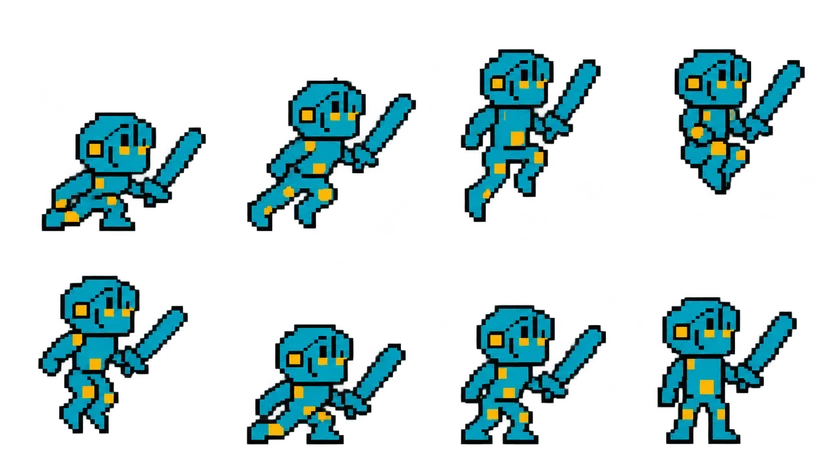 Pixel Knight Jump Sprite Sheet