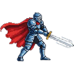 ドット絵の重装騎士スプライト
