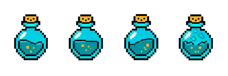 Pixel Potion Bottle Sprite Sheet