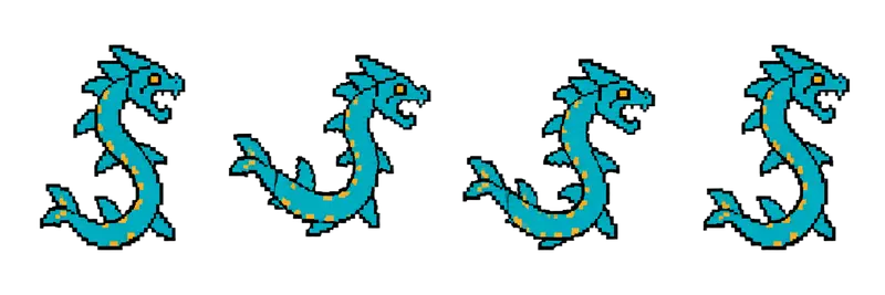 Pixel Sea Serpent Idle Sprite Sheet